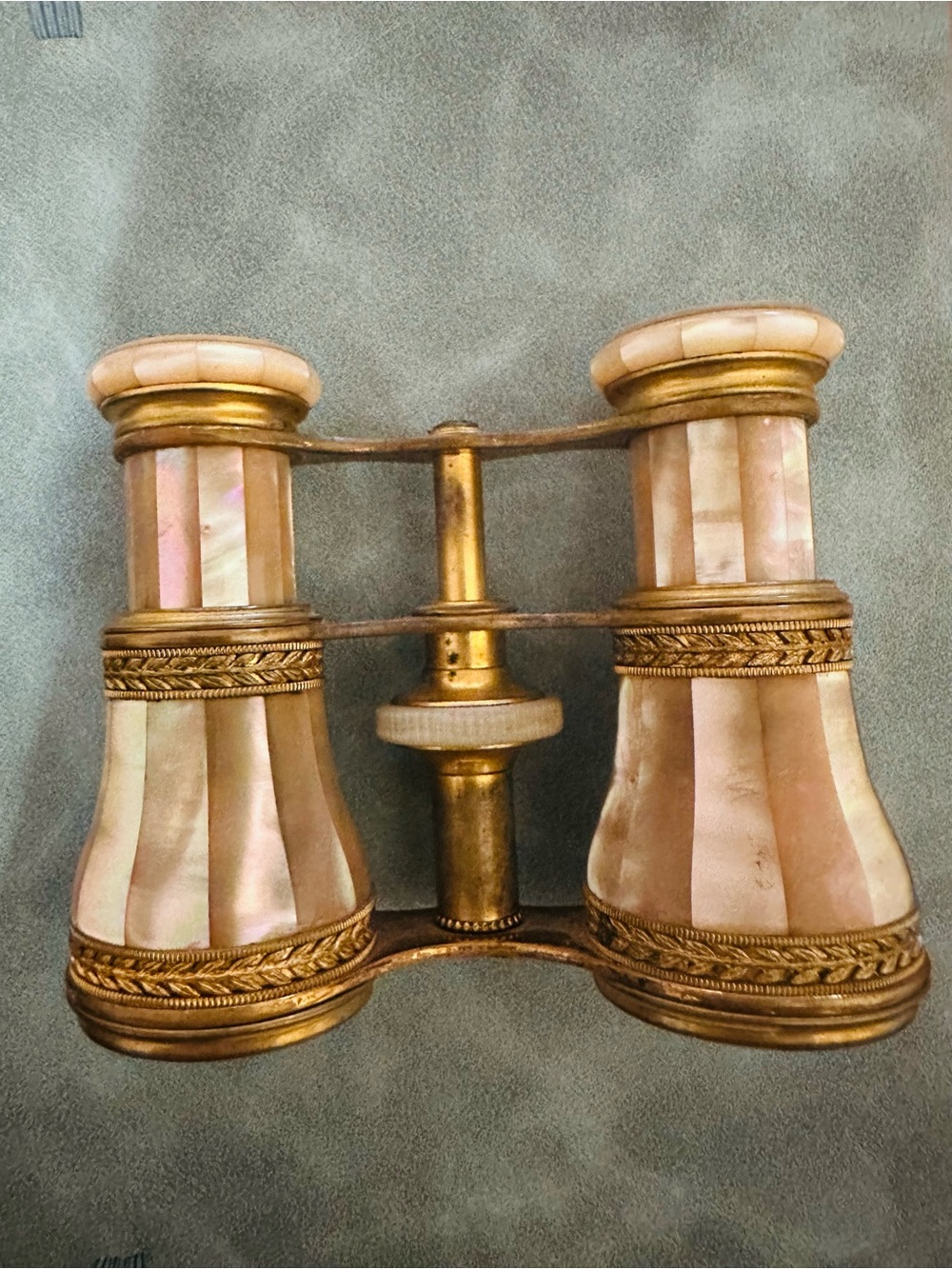 Lemaire Paris Brass Opera Glasses with Pink Mother-of-Pearl Finish